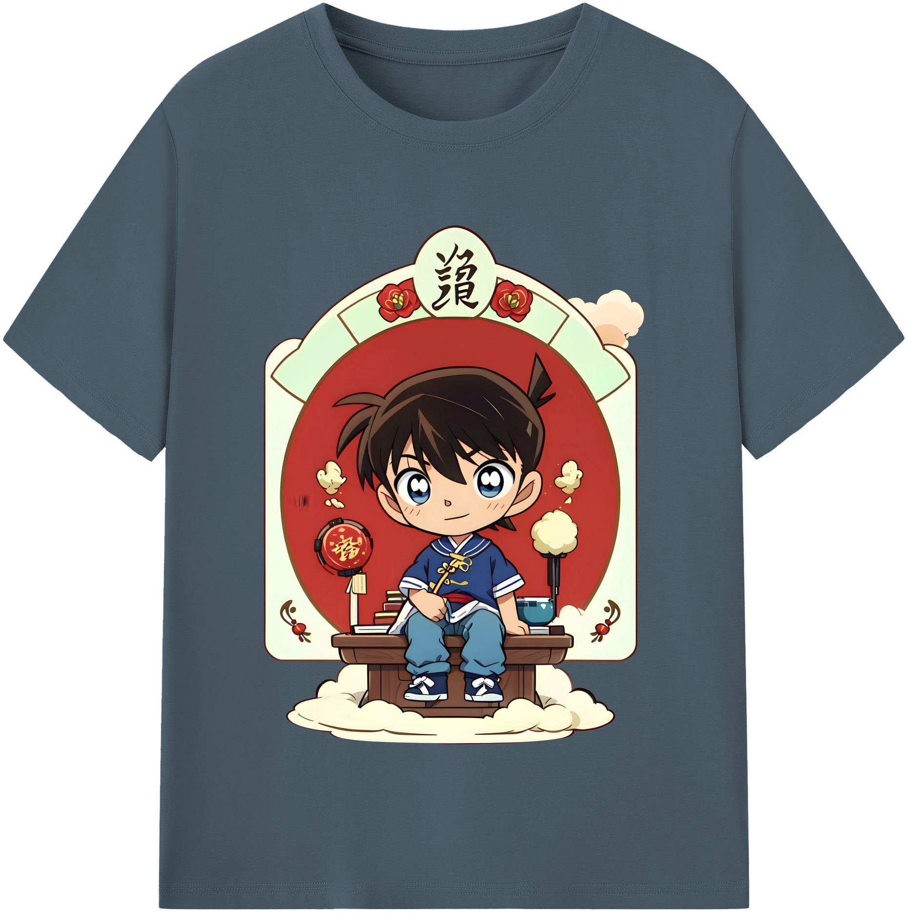 （画像用） 名探偵コナン 江戸川 コナン Detective Conan Conan Edogawa 綿100％半袖Tシャツ（フロントプリント）